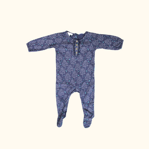 Navy Blue Floral Onsie  