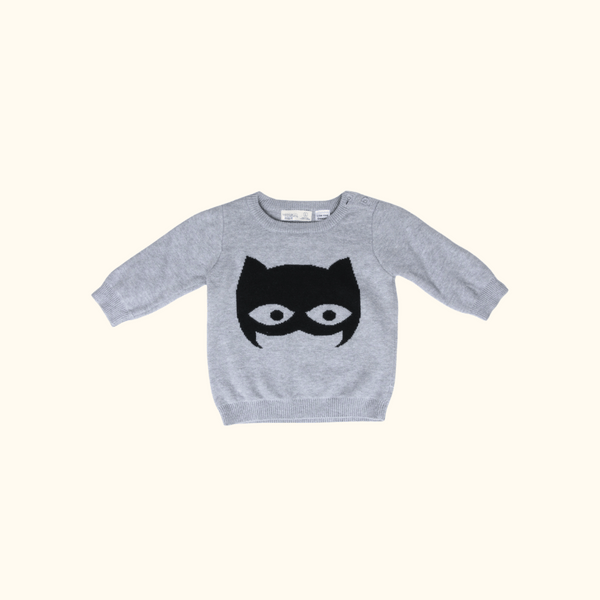 Grey Knitted Jumper with Graphic