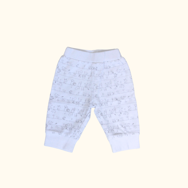 White Pants with Cute Animal Prints