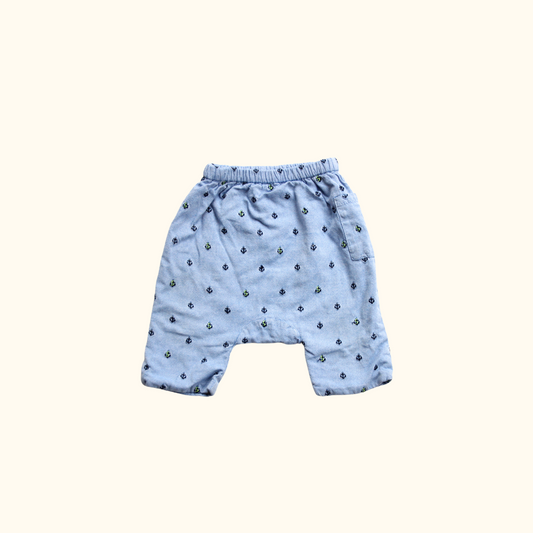 Blue Shorts with Anchor Graphic
