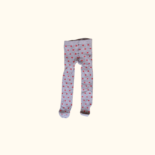 Grey Polkadot Tights