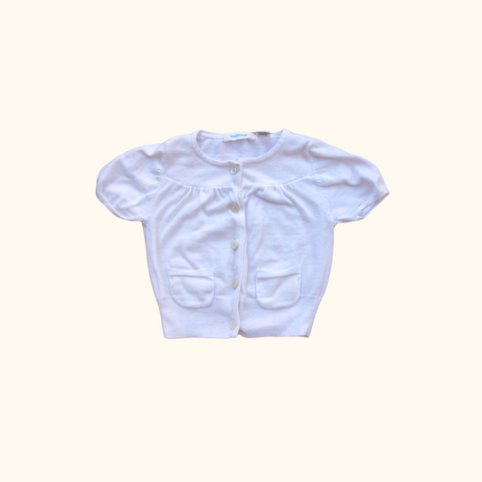 White Cardigan with Short Sleeves