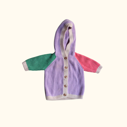 Purple Pink and Green Cardigan