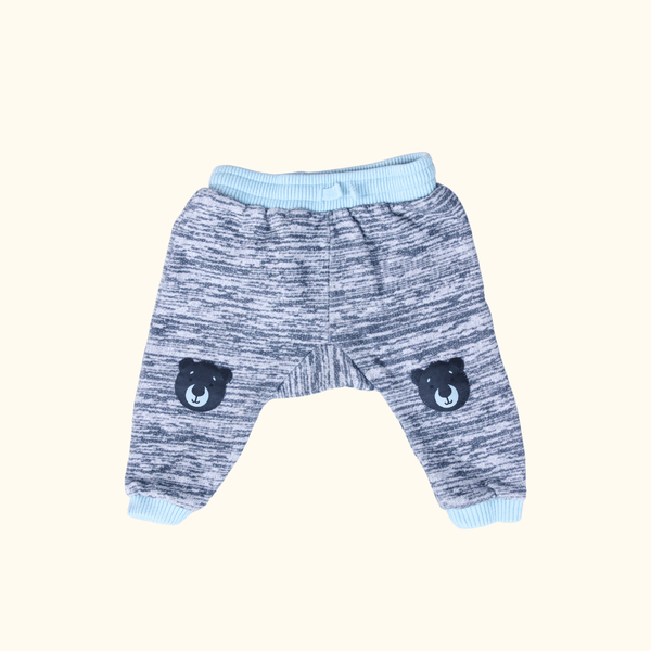 Blue and Grey Joggers with Bear Knee Patches