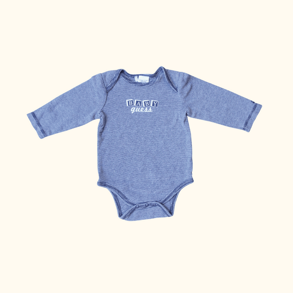 Blue Striped Long Sleeve Bodysuit