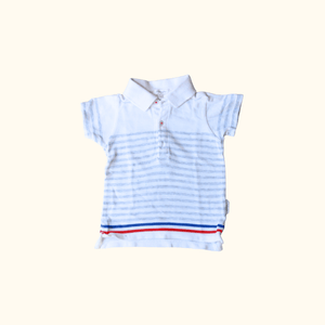 White and Grey Stripes Polo T-Shirt