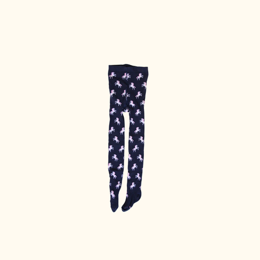 Navy Blue Tights with Unicorn