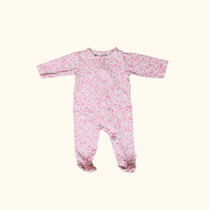 Pink Floral Onesie with Zip