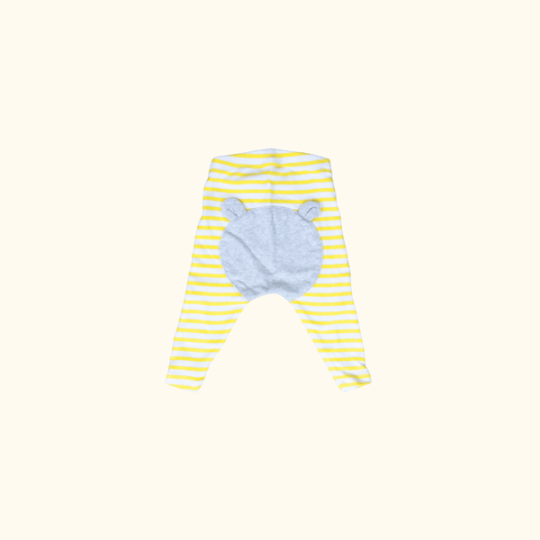 Yellow Striped Joggers with Bear Detail