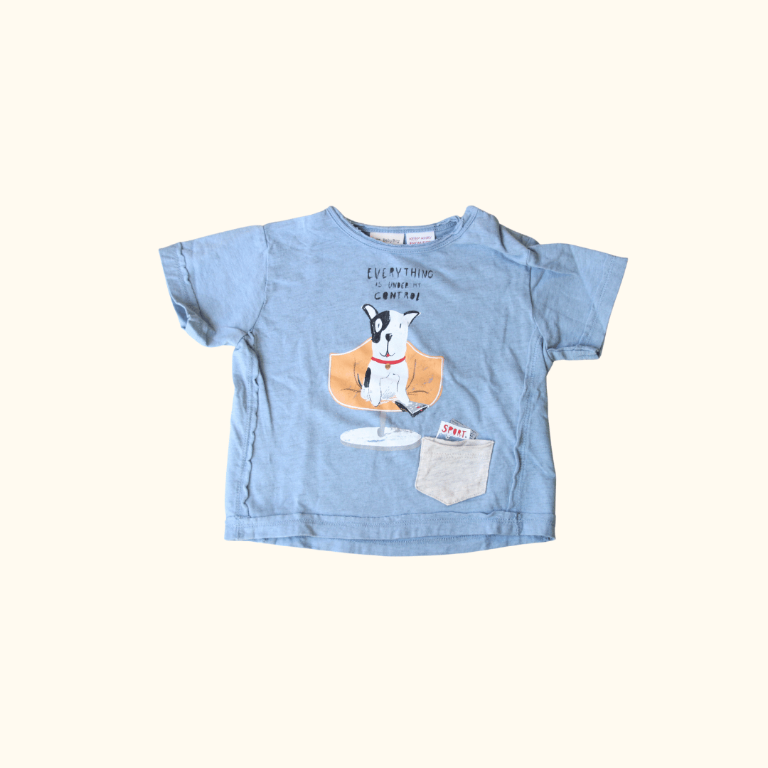 Blue T-Shirt with Dog Print