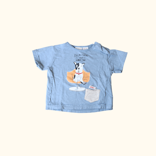 Blue T-Shirt with Dog Print
