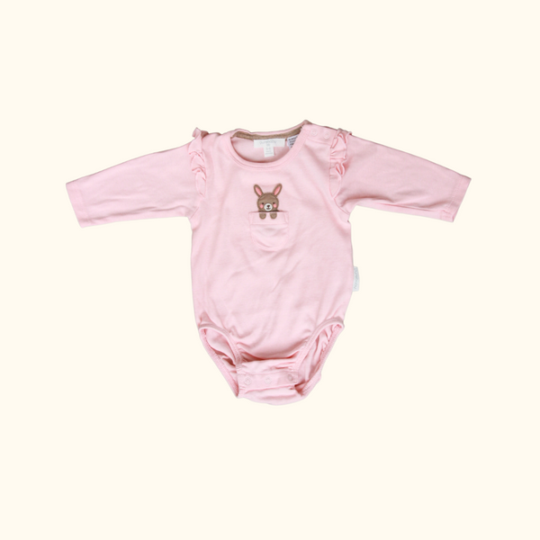 Pink Long Sleeve Bodysuit with Bunny