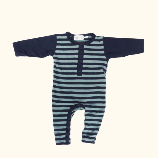 Blue and Green Striped Onesie