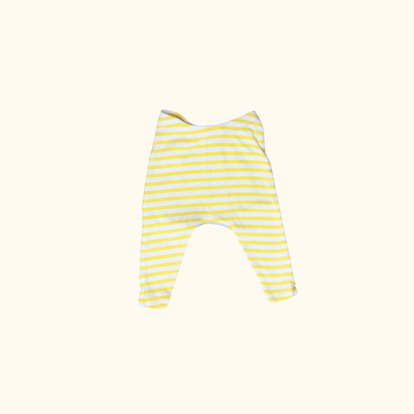 Yellow Striped Joggers with Bear Detail