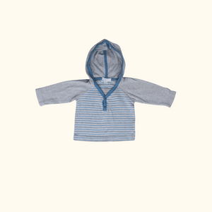 Grey Striped Hoodie