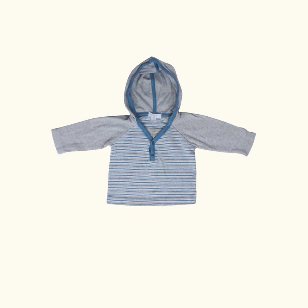 Grey Striped Hoodie