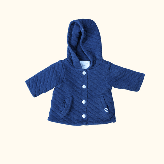 Navy Blue Quilted Jacket