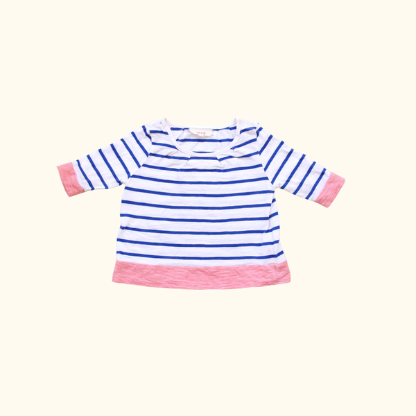 White and Blue Striped T-Shirt