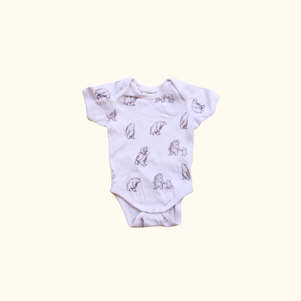 White Bodysuit with Bear Print