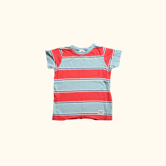 Red and Blue Block Striped T-Shirt
