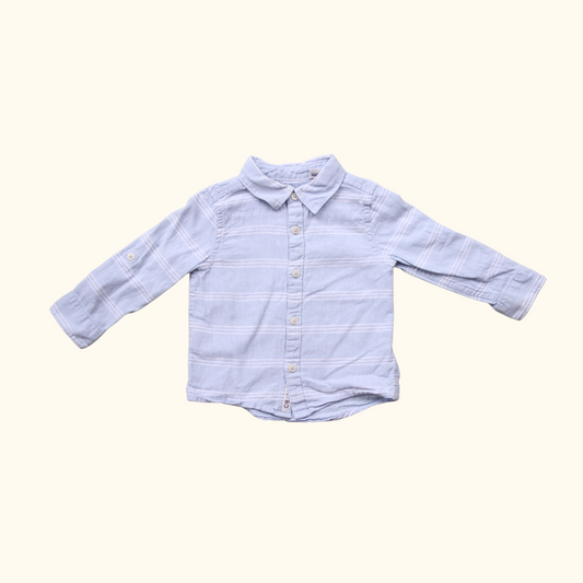 Blue and White Striped Shirt