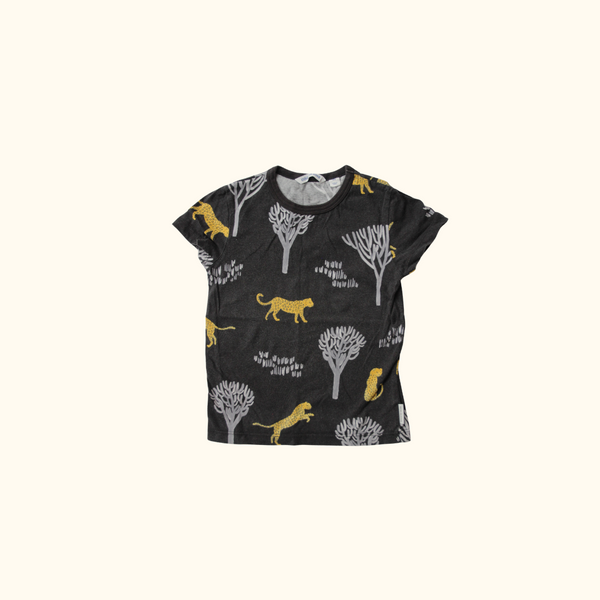 Black T-Shirt with Jungle Print