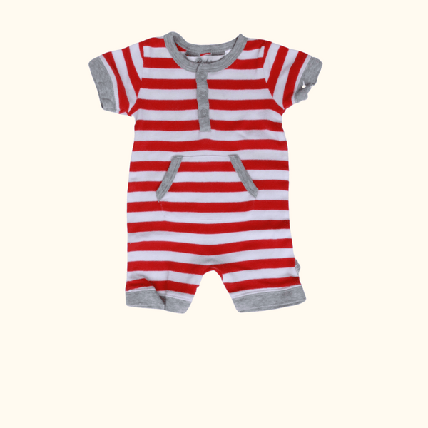 Short Sleeve Striped Romper