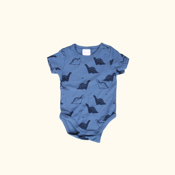 Blue Short Sleeve Bodysuit with Short Sleeves