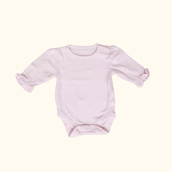 Plain Pink Long Sleeve Bodysuit