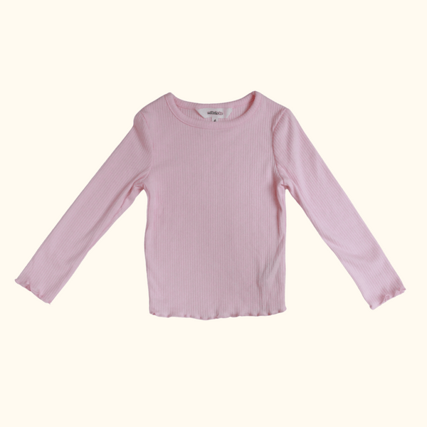 Pink Rib Longsleeve T-Shirt