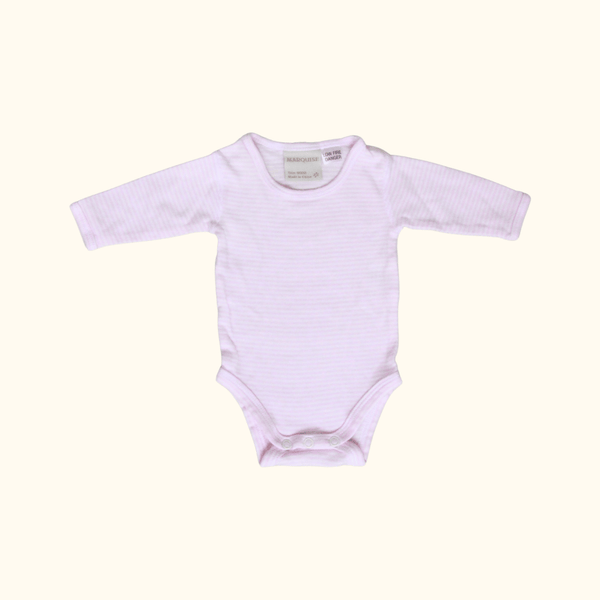 Pink Striped Long Sleeve Bodysuit