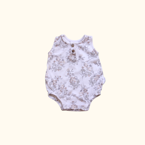 Bodysuit with Brown Leave Print