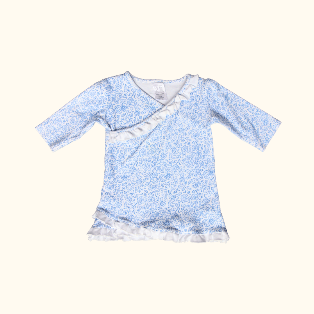 White and Blue Floral Dress
