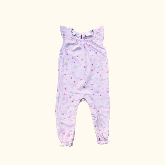 Pink Jumpsuit with Fruity Graphic Print