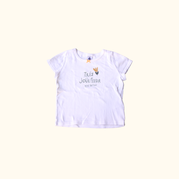 White T-shirt Tres Jolie Fleur