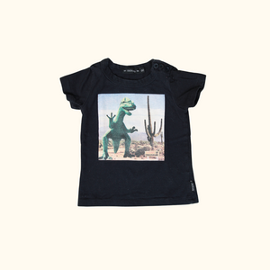 Black T-Shirt with Dinosaur