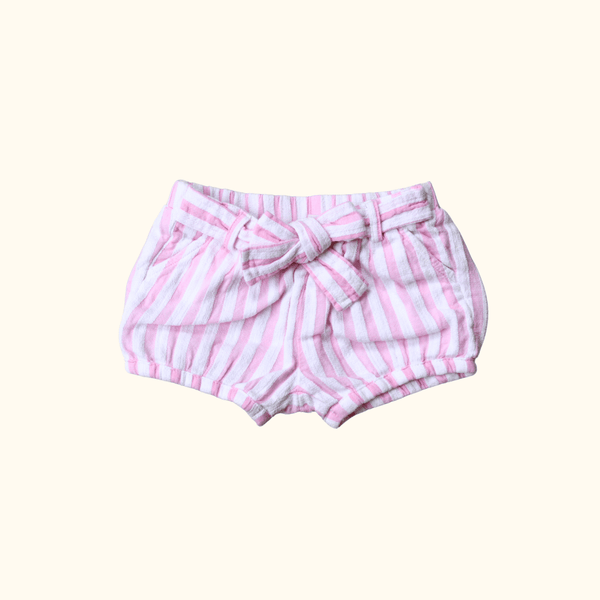 Pink and White Striped Shorts