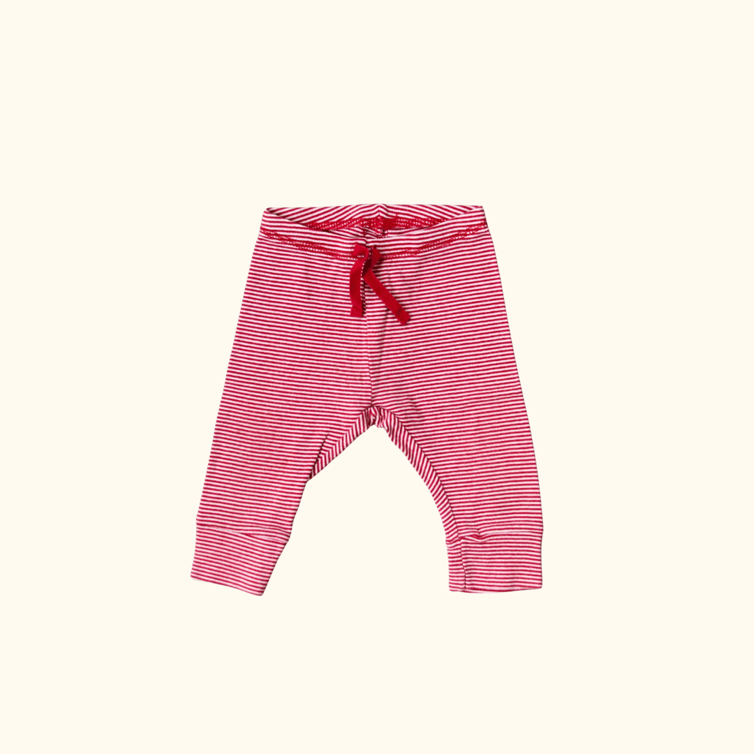 White and Red Striped Joggers