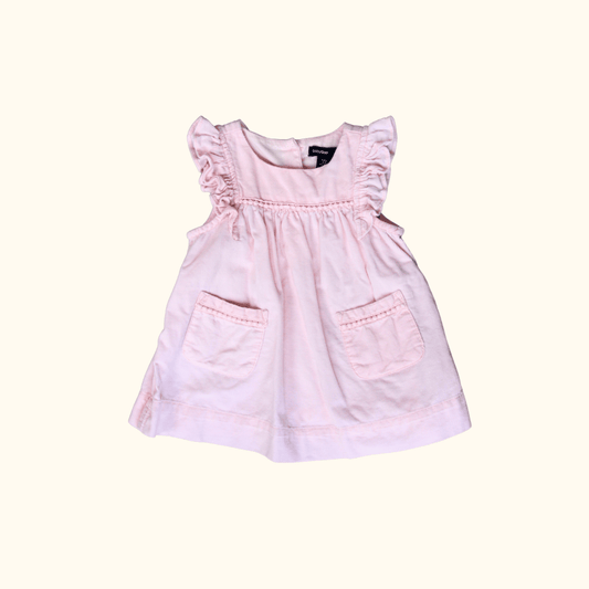 Pink Corduroy Dress with Pockets