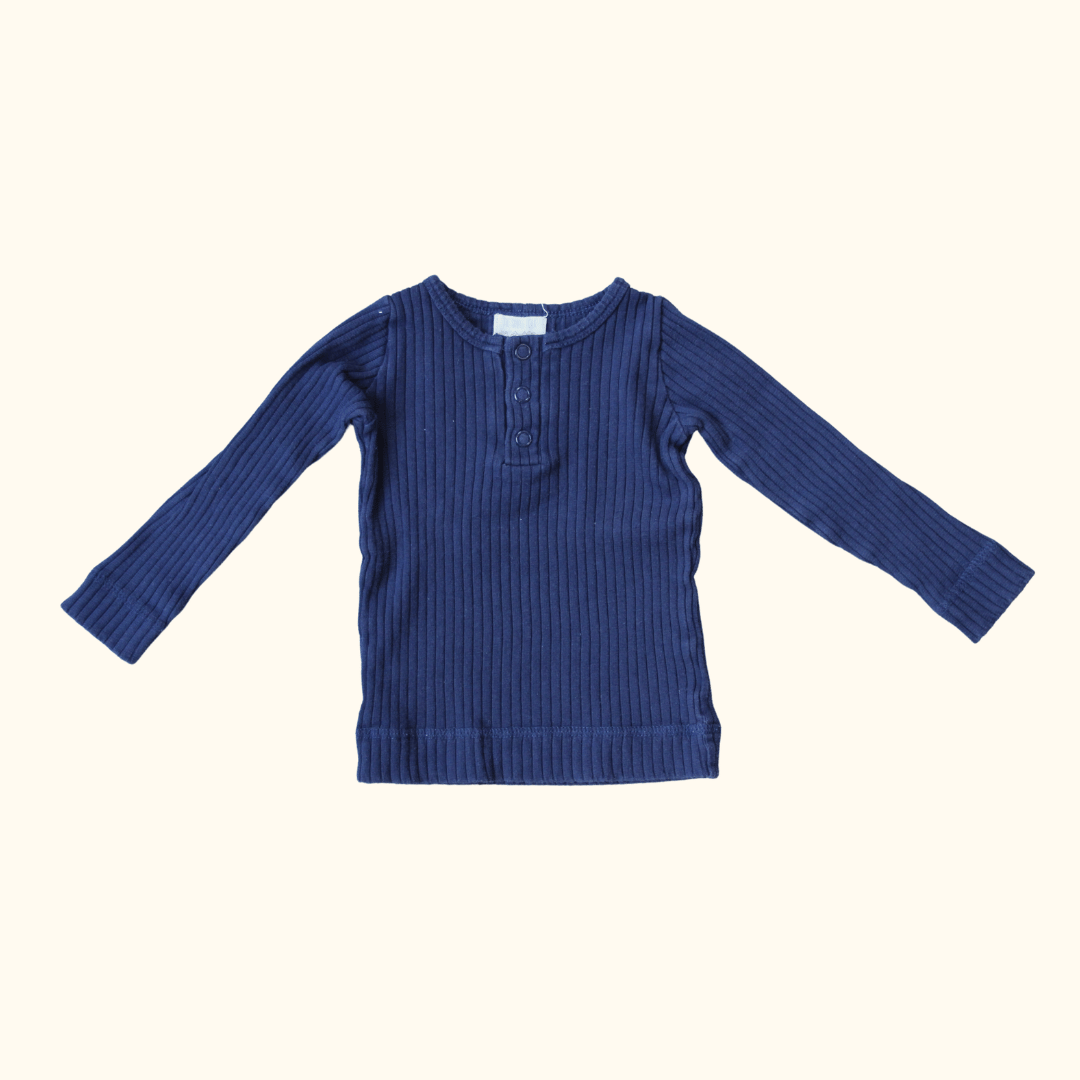 Navy Blue Rib T-Shirt