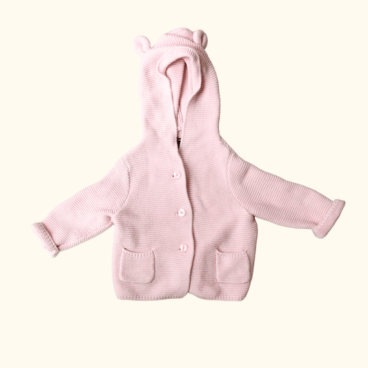 Pink Cardigan with Hoodie