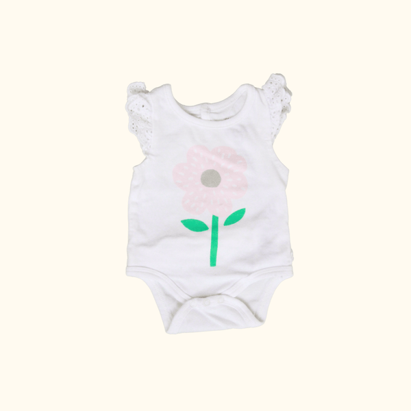 Sleeveless Bodysuit with Flower Print