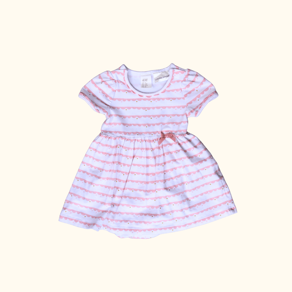 White and Pink Striped Dress