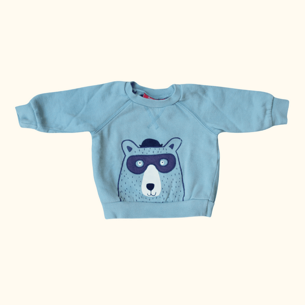 Green Sweater with Bear Graphic