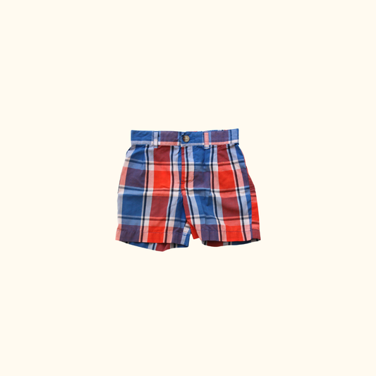Red and Blue Checkered Shorts