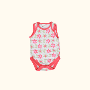 Pink Floral Sleeveless Bodysuit