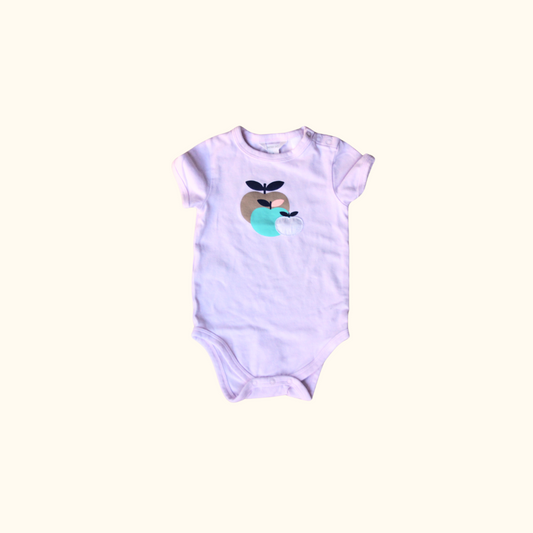 Pink Bodysuit with Apple Graphic