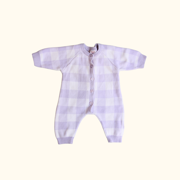 Lilac Checkered Onesie