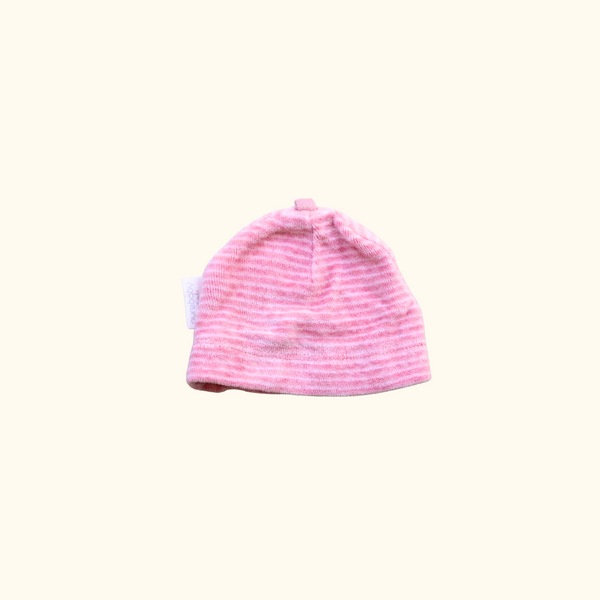 Pink and White Striped Beanie