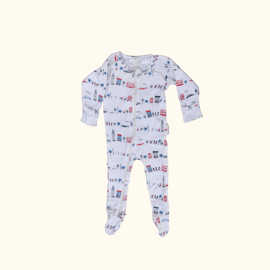 Multicoloured Onesie with Zip and City Print